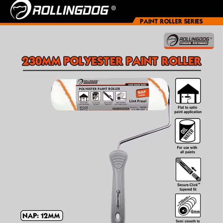 Полиэстеровый малярный валик ROLLINGDOG, 23 см