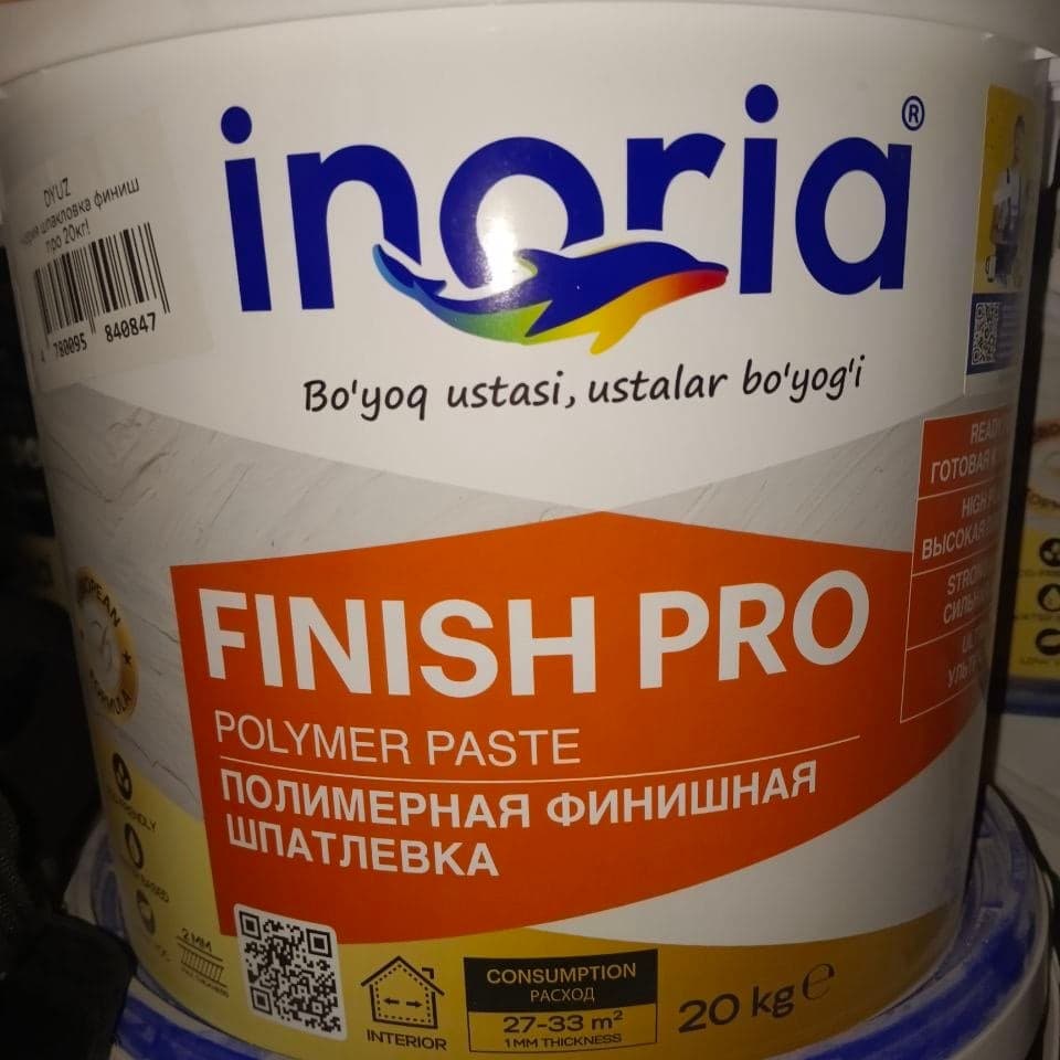INORIA Finish Pro polimer shpaklyovka, 20 kg